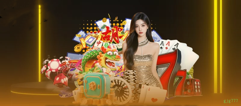 Imagem promocional do cassino online da gjg777 mostrando jogos ao vivo